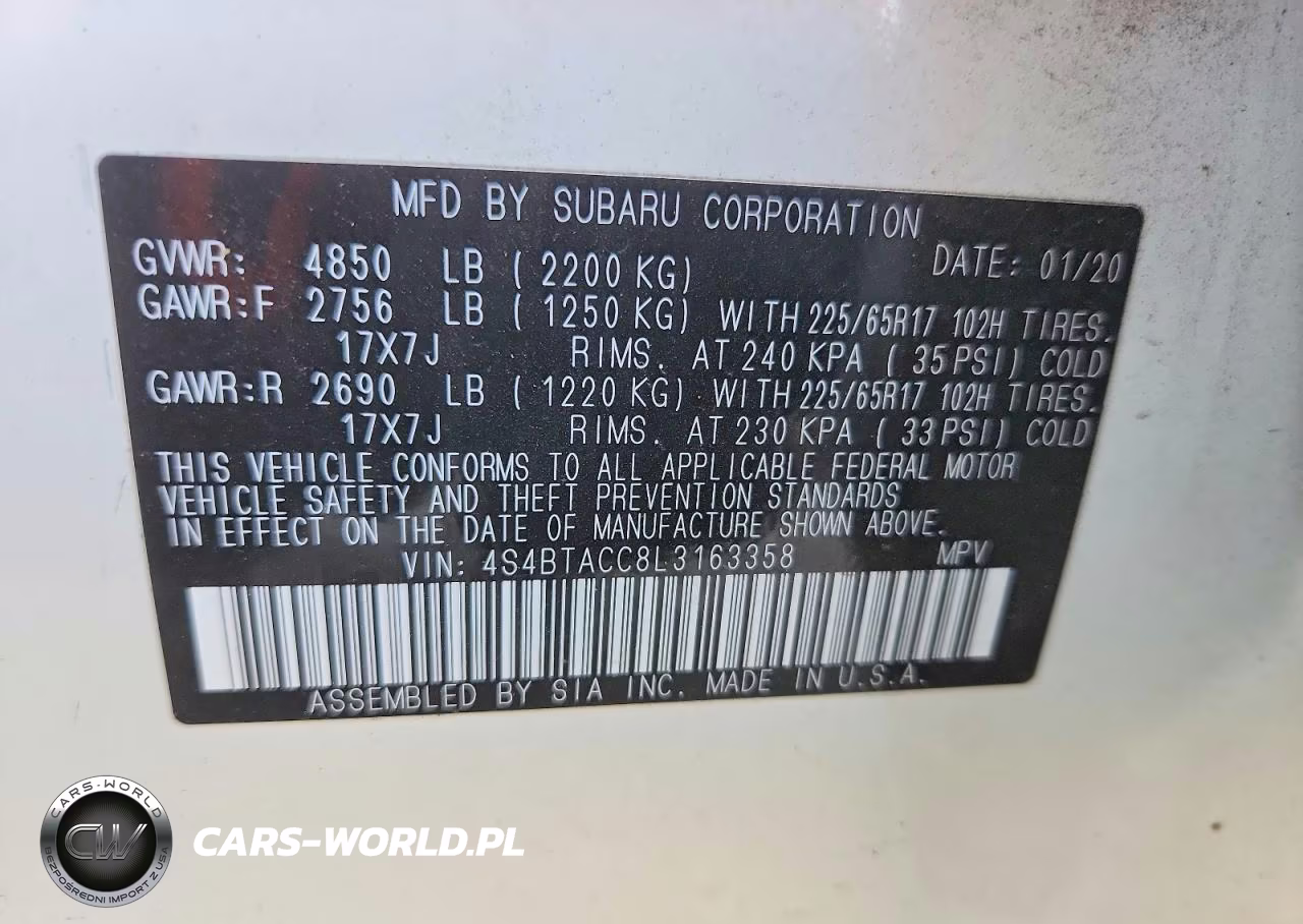 2020 Subaru Outback Premium VIN:4S4BTACC8L3163358 - 14