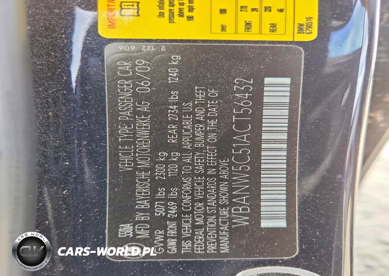 2010 BMW 550 I VIN:WBANW5C51ACT56432 - 12