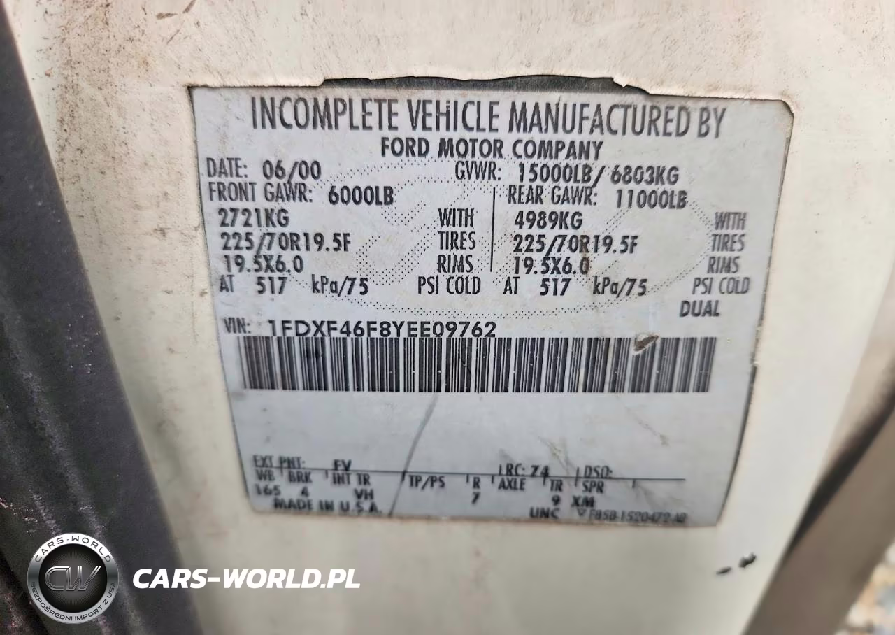 2000 Ford F450 Super Duty Dump Flatbed VIN:1FDXF46F8YEE09762 - 12