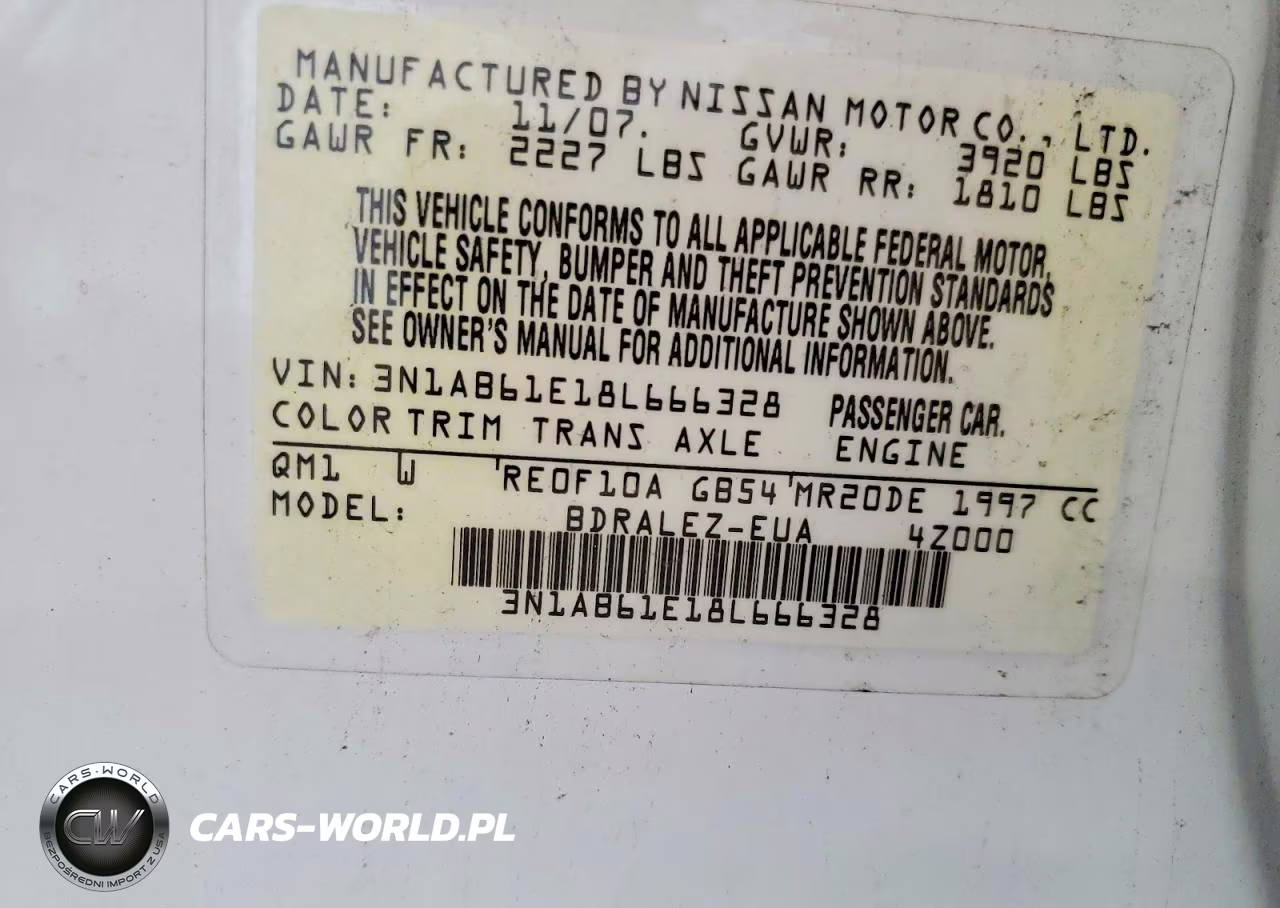 2008 Nissan Sentra 2.0 VIN:3N1AB61E18L666328 - 13