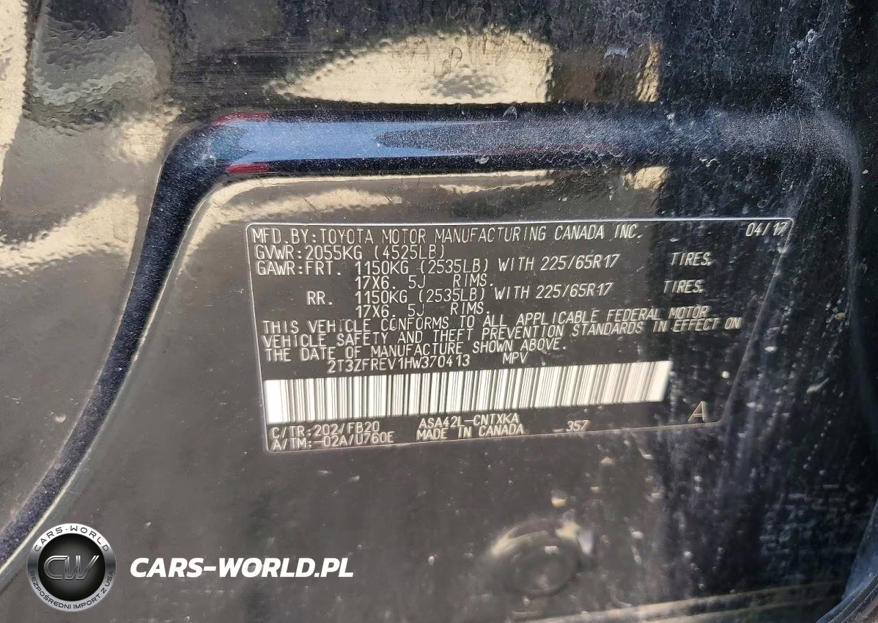 2017 Toyota Rav4 Le VIN:2T3ZFREV1HW370413 - 13