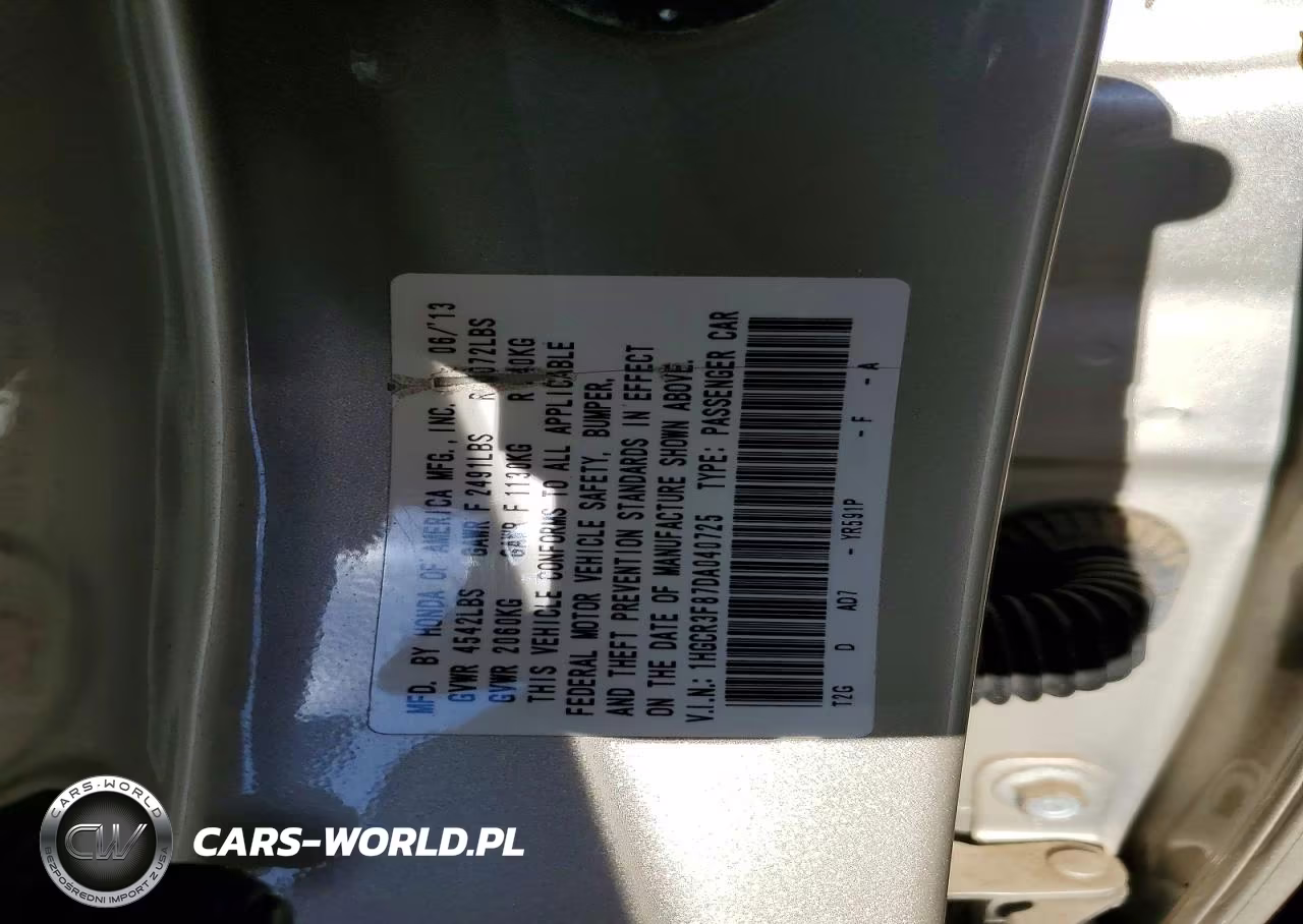 2013 Honda Accord Exl VIN:1HGCR3F87DA040725 - 12