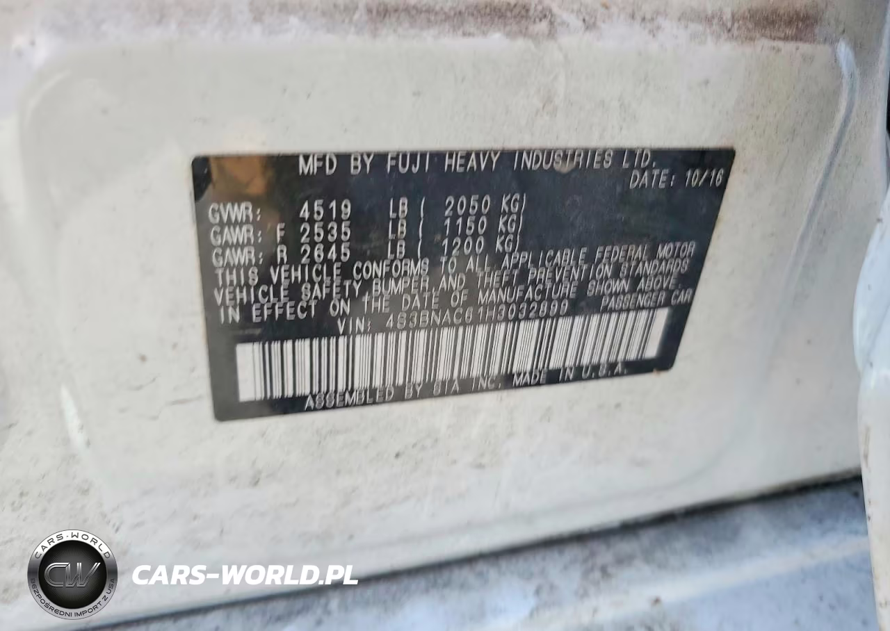 2017 Subaru Legacy 2.5I Premium VIN:4S3BNAC61H3032899 - 12