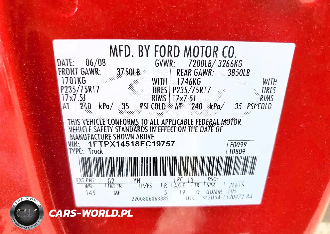 2008 Ford F150 VIN:1FTPX14518FC19757 - 12