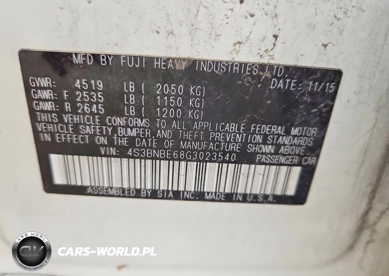 2016 Subaru Legacy 2.5I Premium VIN:4S3BNBE68G3023540 - 13