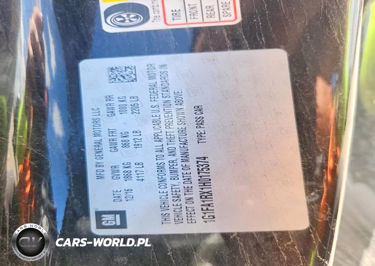 2017 Chevrolet Camaro Ls VIN:1G1FA1RX1H0175374 - 12