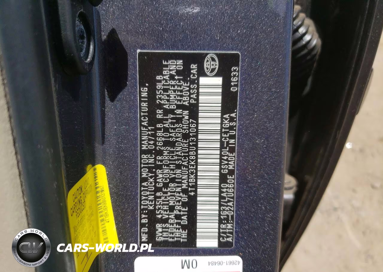 2011 Toyota Camry Xle V6 VIN:4T1BK3EK8BU131067 - 12