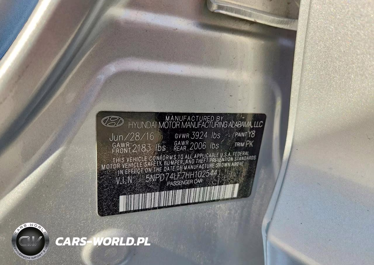 2017 Hyundai Elantra Se VIN:5NPD74LF7HH102544 - 12
