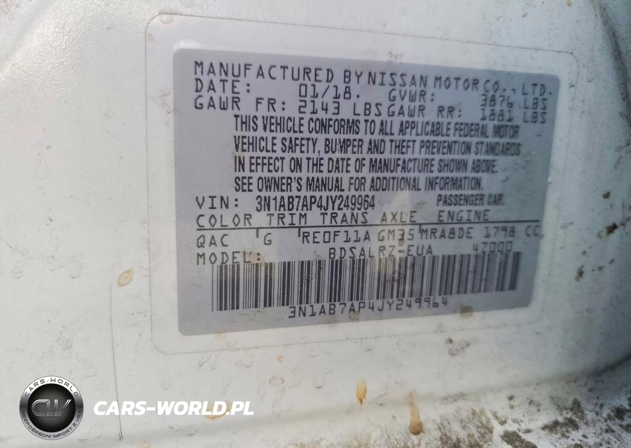 2018 Nissan Sentra Sr VIN:3N1AB7AP4JY249964 - 12