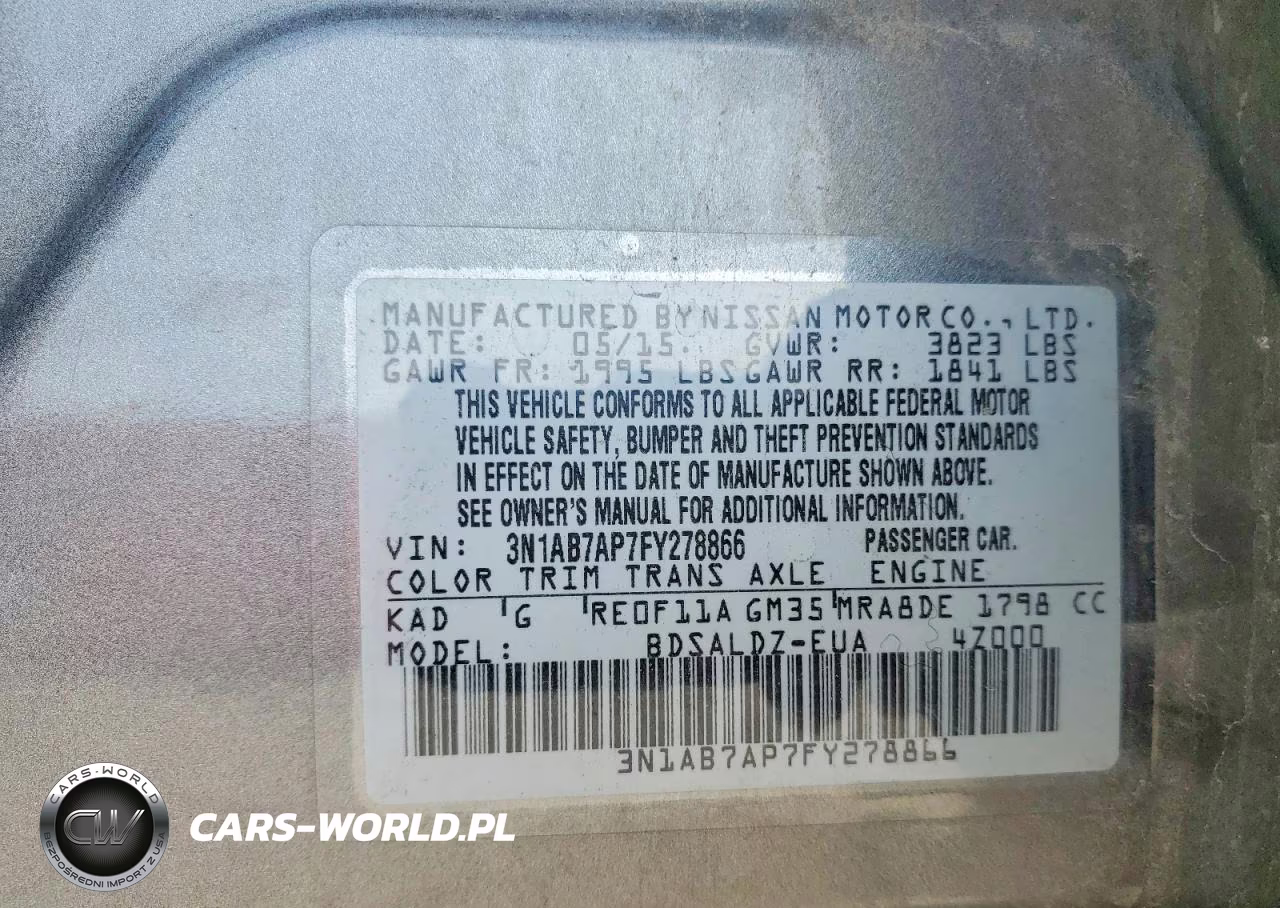 2015 Nissan Sentra Sv VIN:3N1AB7AP7FY278866 - 13