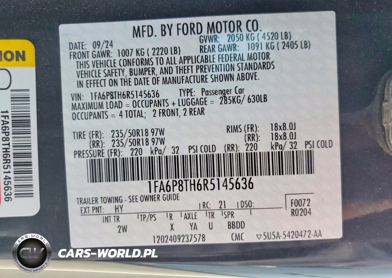 2024 Ford Mustang VIN:1FA6P8TH6R5145636 - 12
