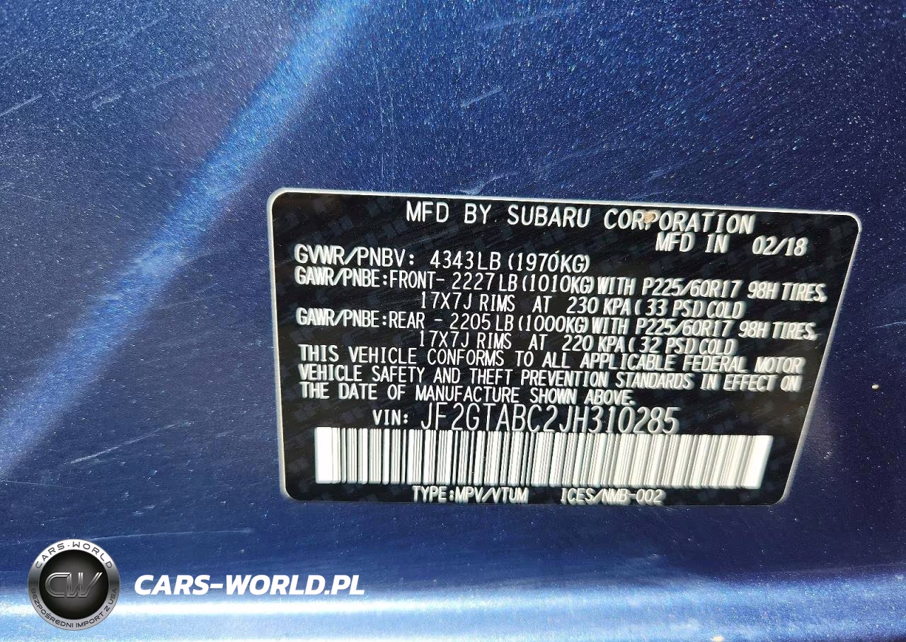 2018 Subaru Crosstrek Premium VIN:JF2GTABC2JH310285 - 12