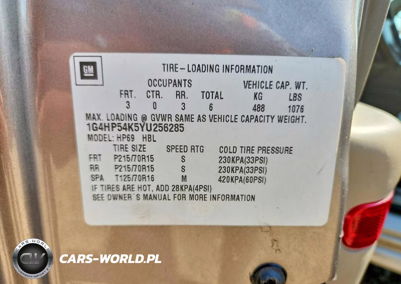 2000 Buick Lesabre Custom VIN:1G4HP54K5YU256285 - 12