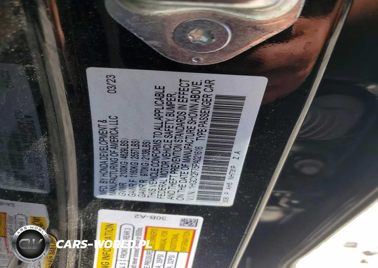 2023 Honda Accord Hybrid Sport-L VIN:1HGCY2F75PA021616 - 12