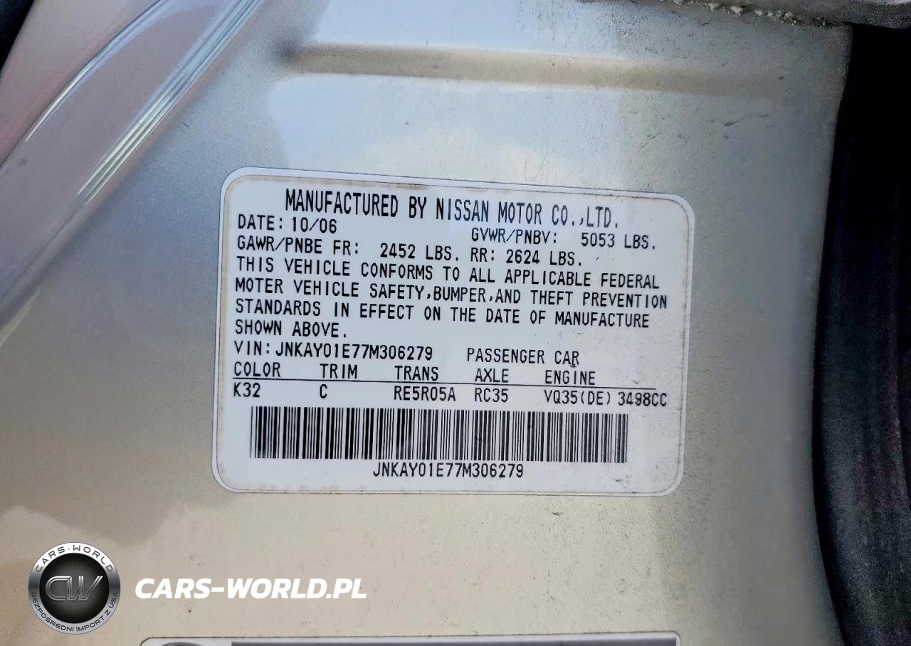 2007 Infiniti M35 Base VIN:JNKAY01E77M306279 - 12