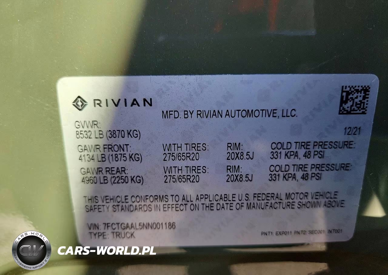 2022 Rivian R1T Launch Edition VIN:7FCTGAAL5NN001186 - 13