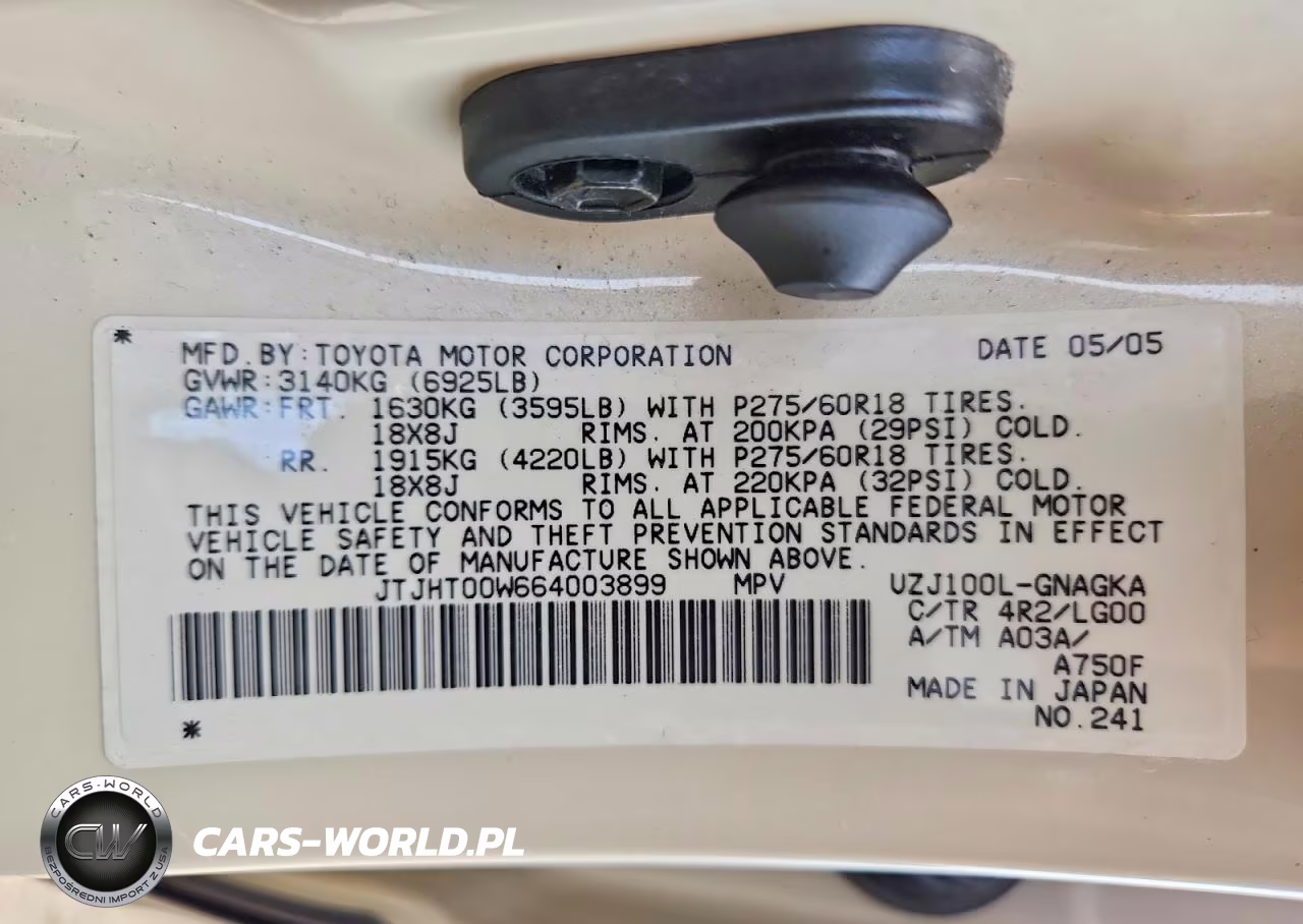 2006 Lexus Lx 470 VIN:JTJHT00W664003899 - 12