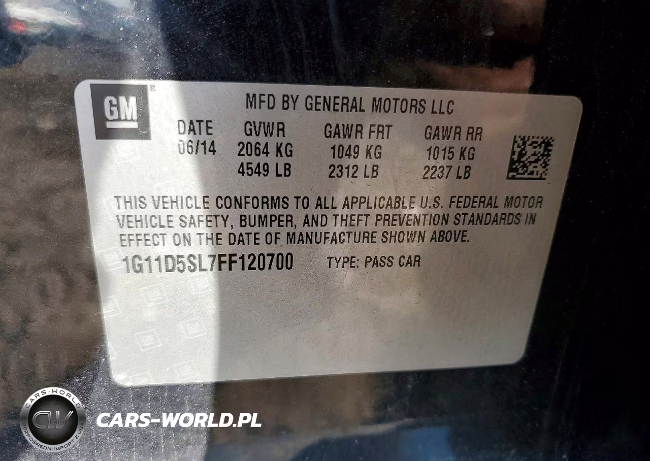 2015 Chevrolet Malibu 2Lt VIN:1G11D5SL7FF120700 - 12