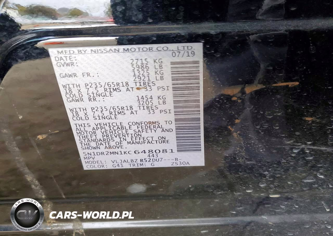 2019 Nissan Pathfinder S VIN:5N1DR2MN1KC648081 - 14