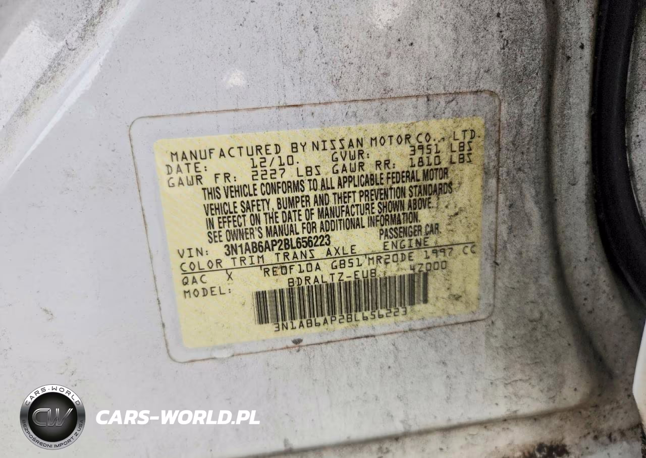 2011 Nissan Sentra 2.0 VIN:3N1AB6AP2BL656223 - 13