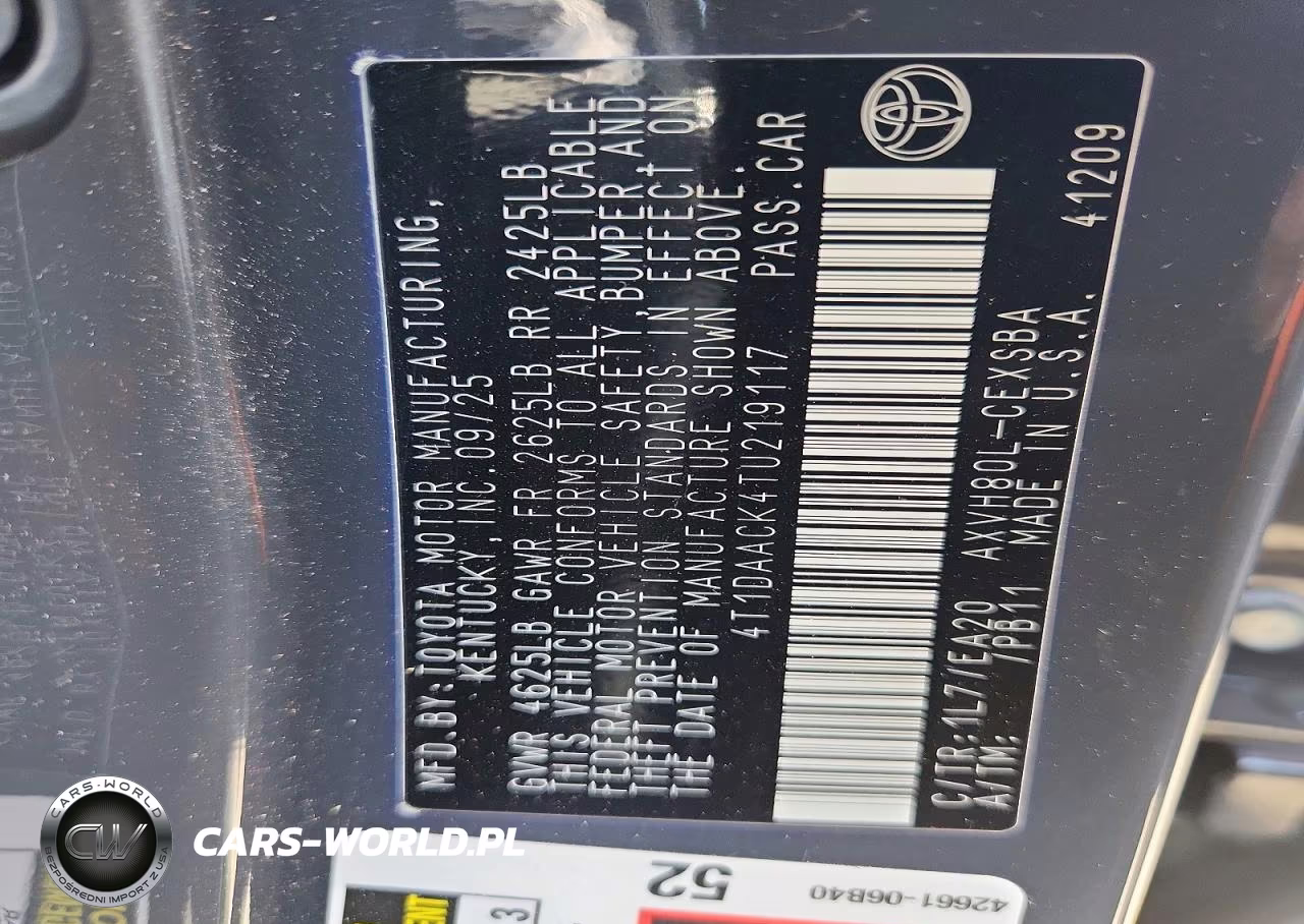 2026 Toyota Camry Se VIN:4T1DAACK4TU219117 - 12