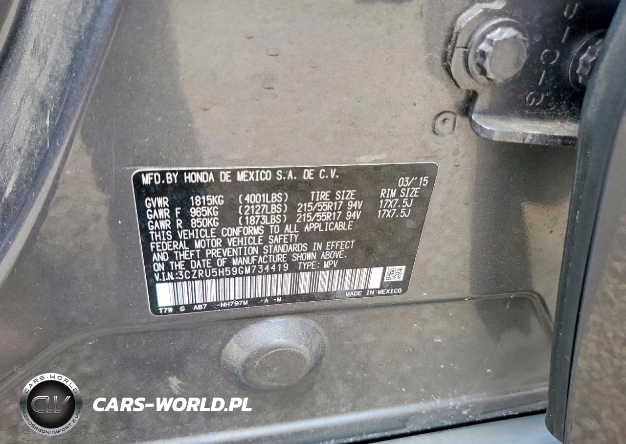 2016 Honda Hr-V Ex VIN:3CZRU5H59GM734419 - 12
