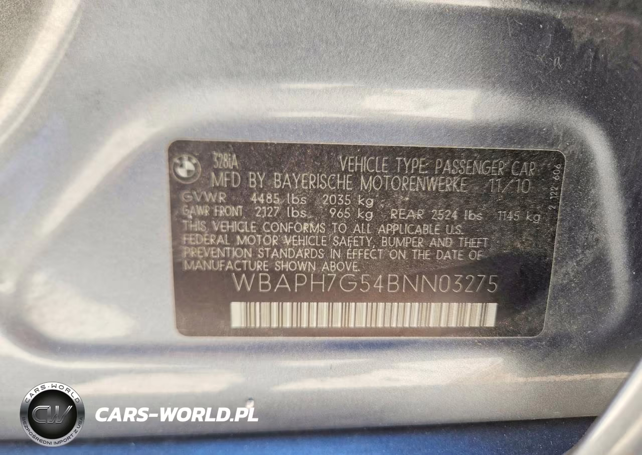 2011 BMW 328 I VIN:WBAPH7G54BNN03275 - 12