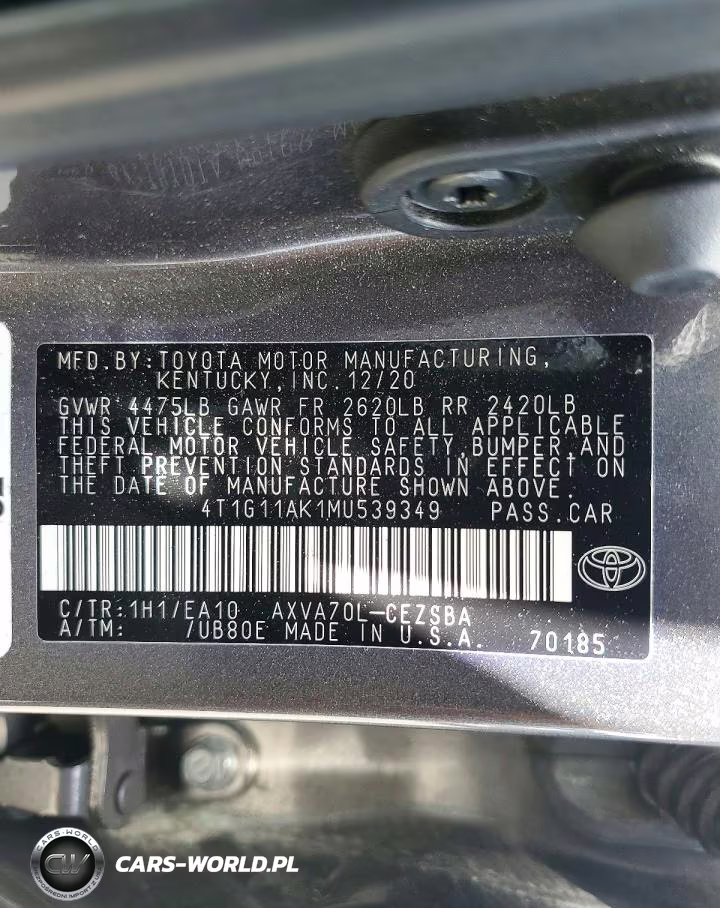 2021 Toyota Camry Se VIN:4T1G11AK1MU539349 - 13