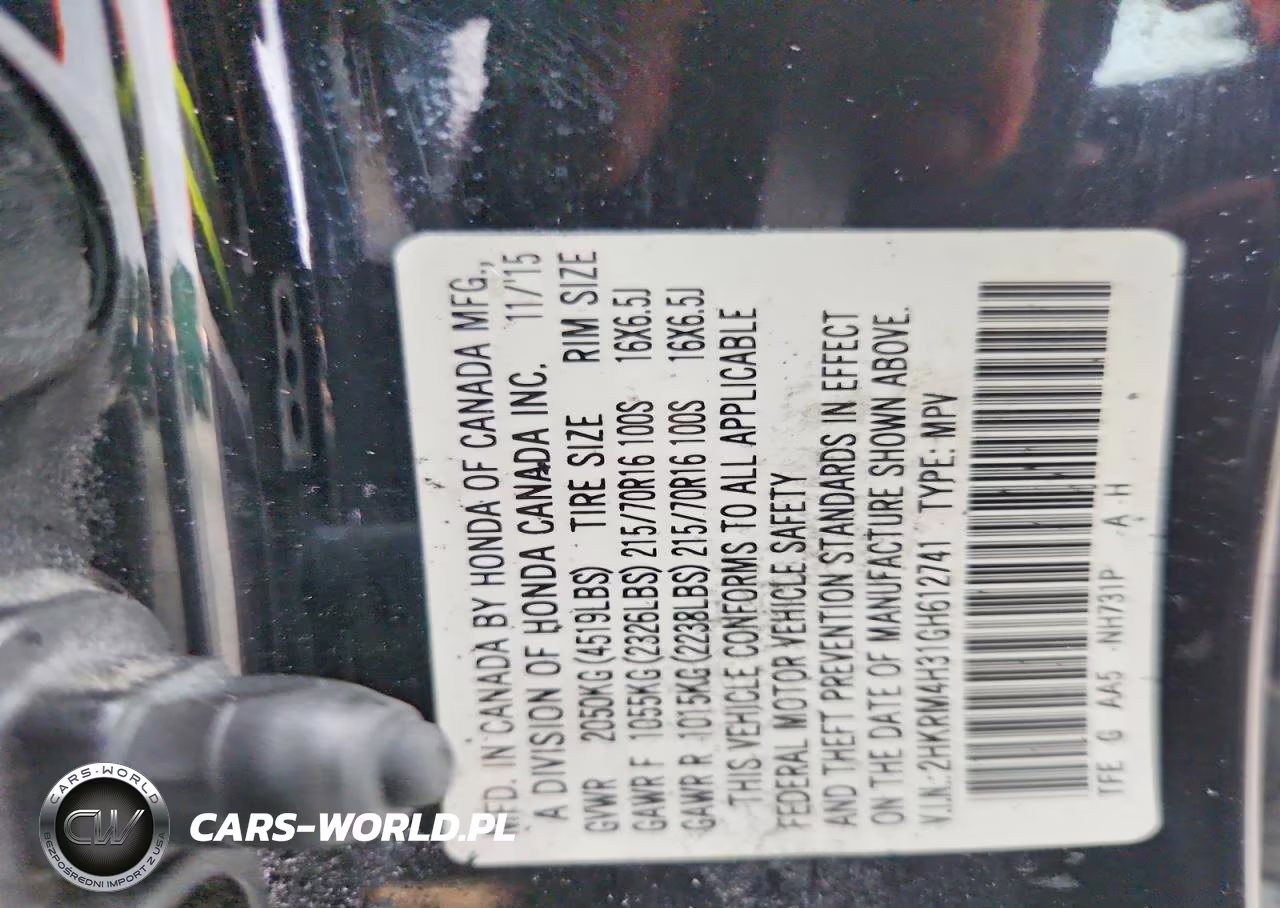2016 Honda Cr-V Lx VIN:2HKRM4H31GH612741 - 13