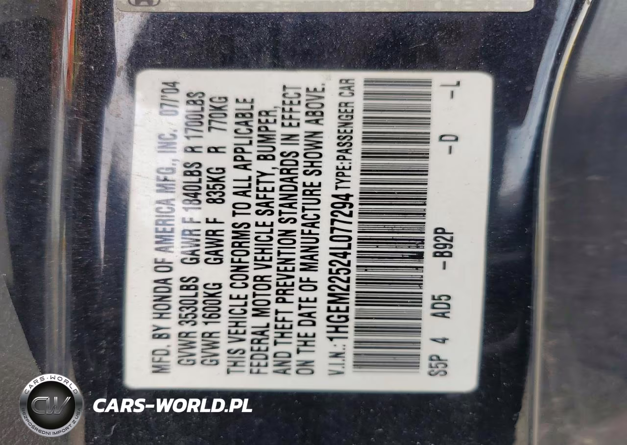 2004 Honda Civic Lx VIN:1HGEM22524L077294 - 12