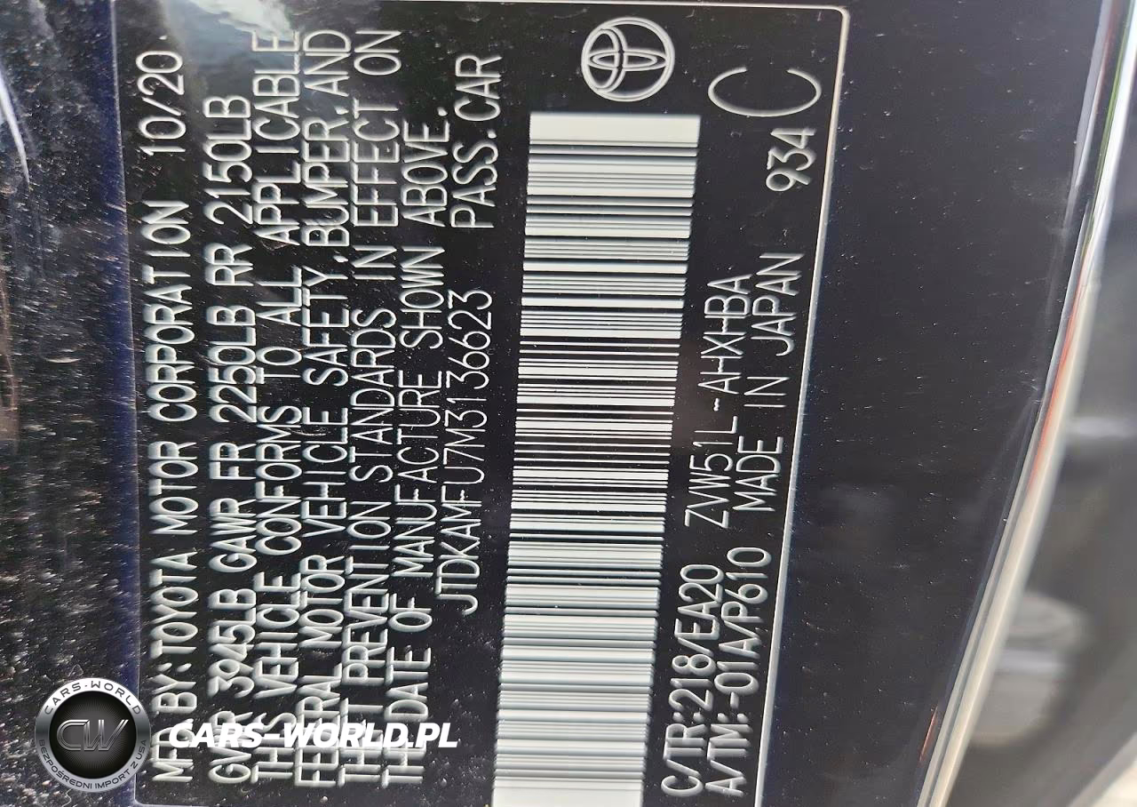 2021 Toyota Prius Xle VIN:JTDKAMFU7M3136623 - 13