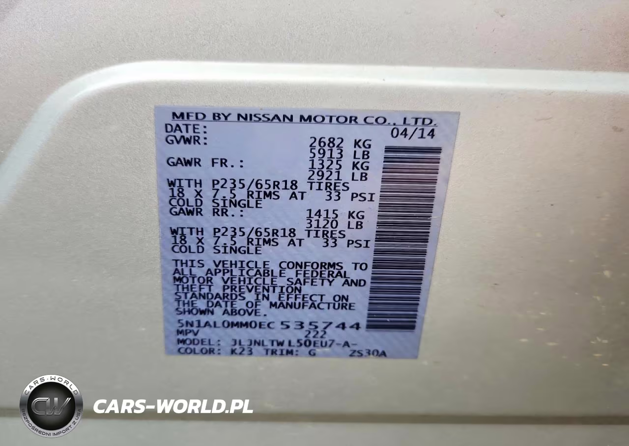2014 Infiniti Qx60 Base VIN:5N1AL0MM0EC535744 - 13