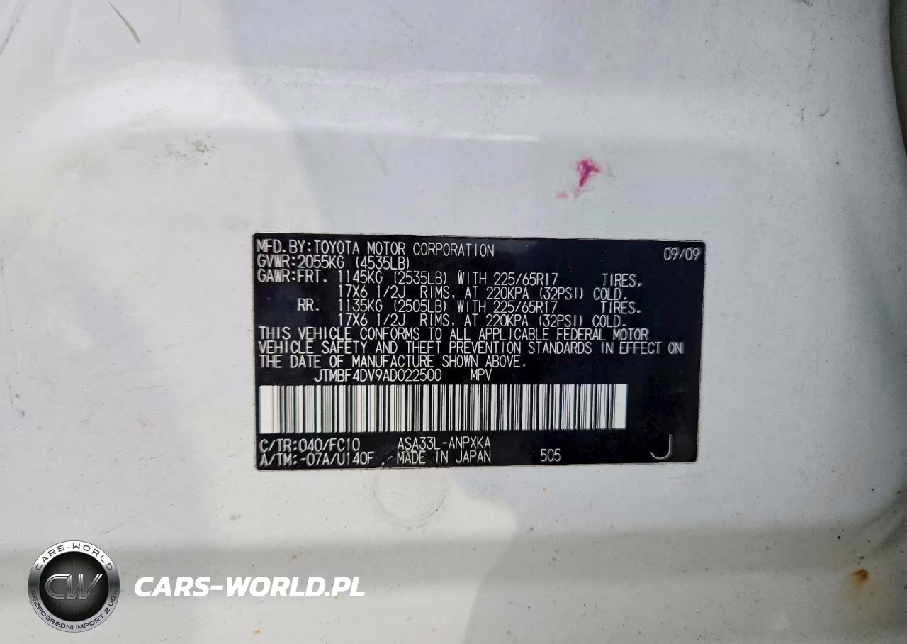 2010 Toyota Rav4 Base VIN:JTMBF4DV9AD022500 - 13