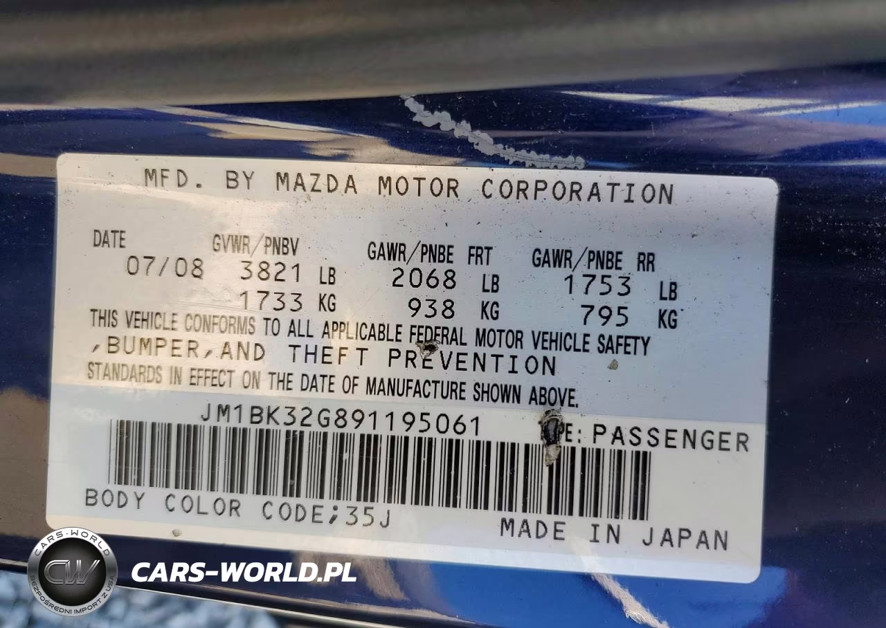 2009 Mazda 3 I VIN:JM1BK32G891195061 - 12