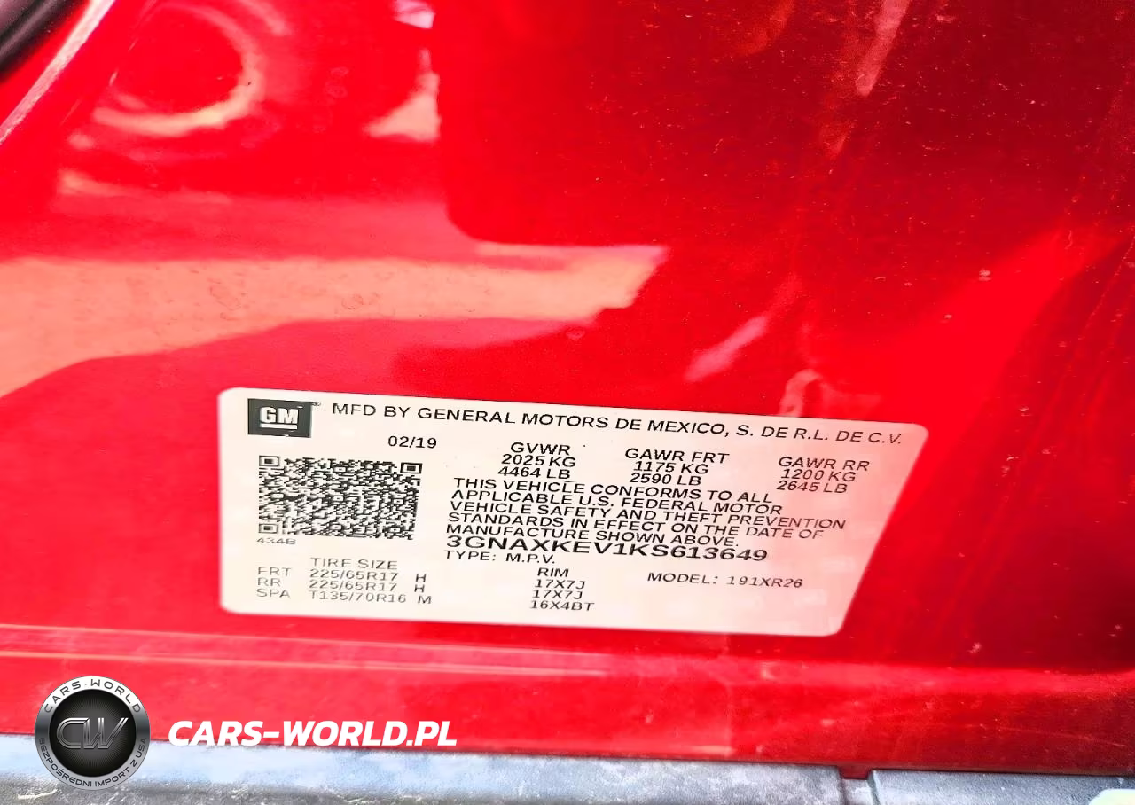 2019 Chevrolet Equinox Lt VIN:3GNAXKEV1KS613649 - 14
