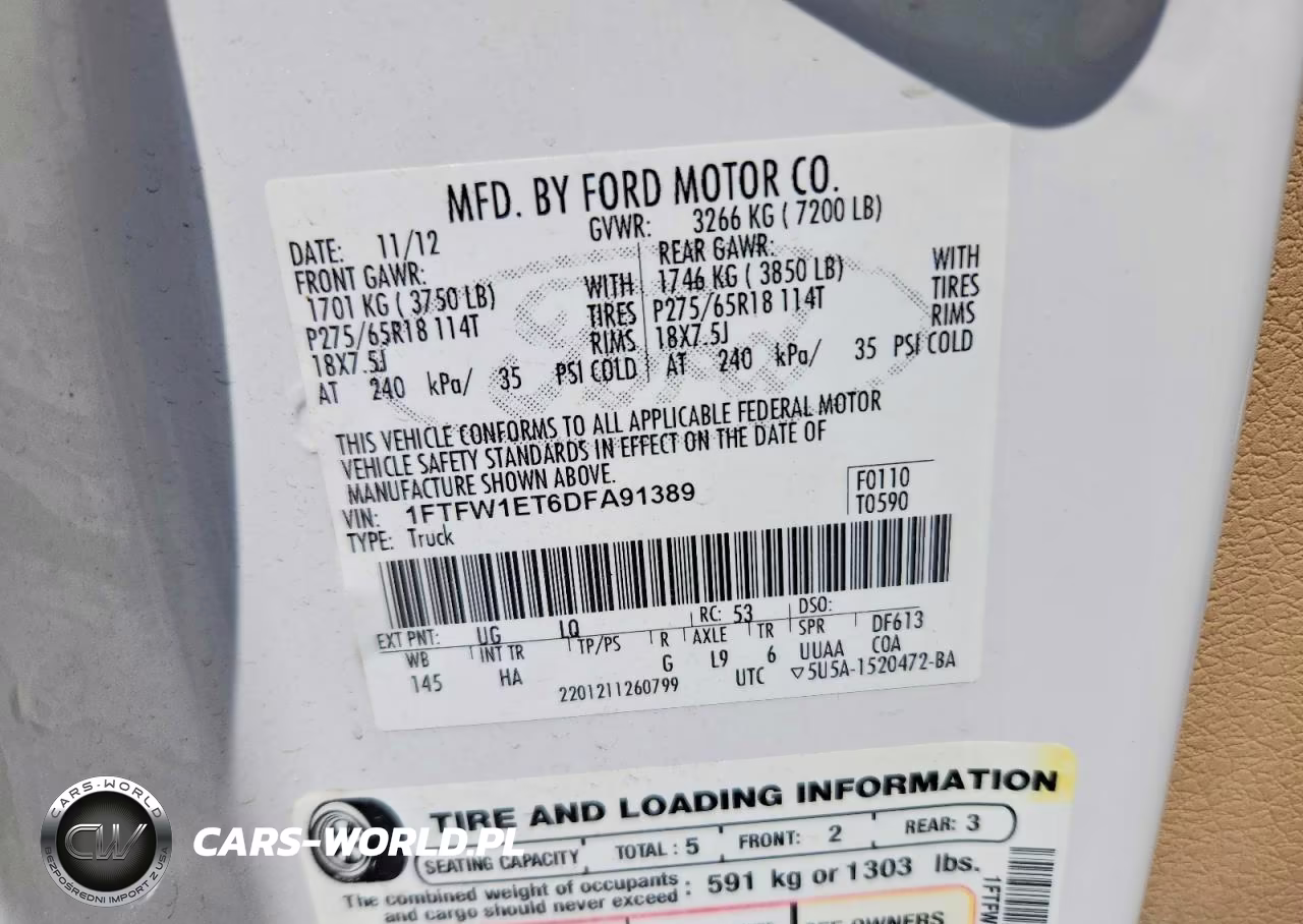 2013 Ford F150 Supercrew VIN:1FTFW1ET6DFA91389 - 12
