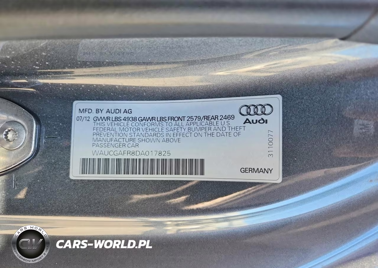 2013 Audi S5 Premium Plus VIN:WAUCGAFR8DA017825 - 12