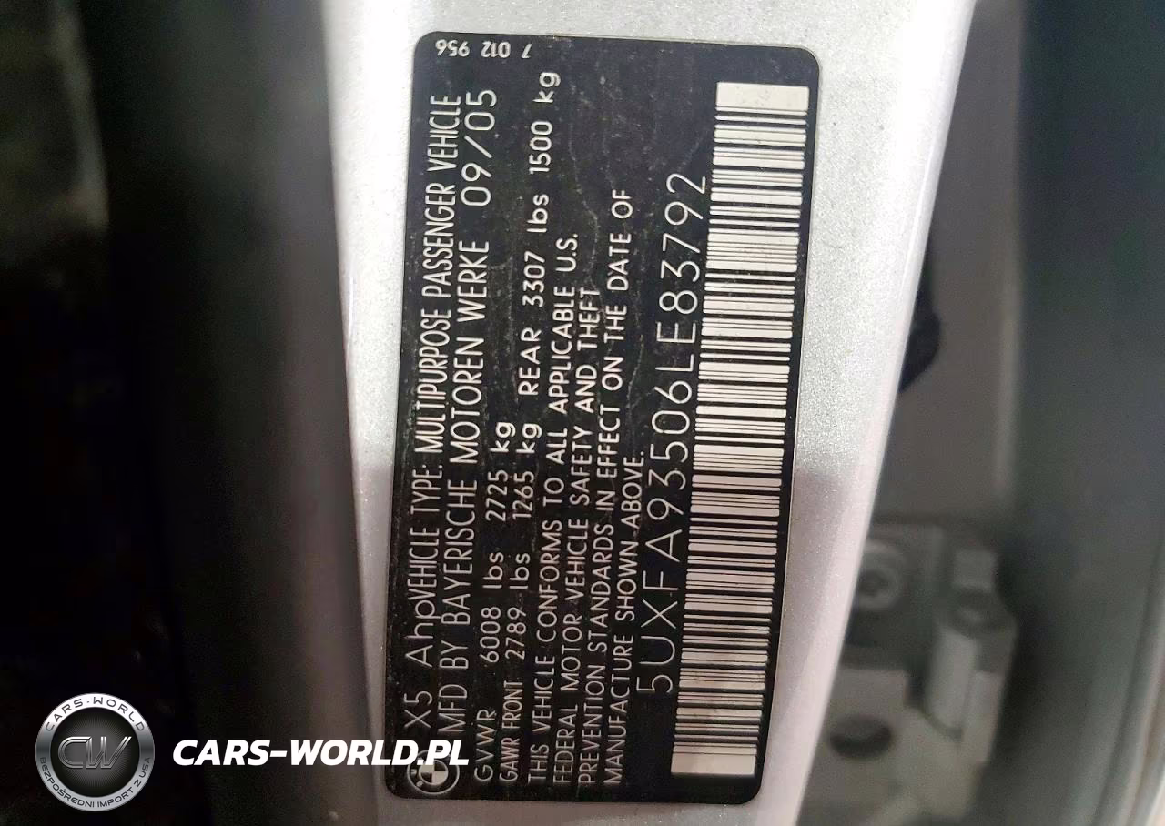 2006 BMW X5 4.8Is VIN:5UXFA93506LE83792 - 13
