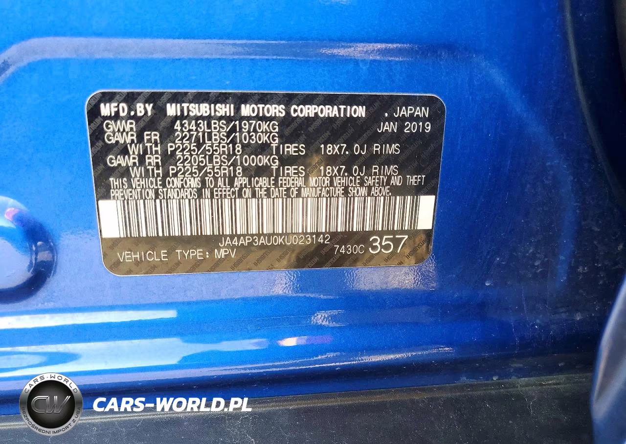 2019 Mitsubishi Outlander Sport Es VIN:JA4AP3AU0KU023142 - 14