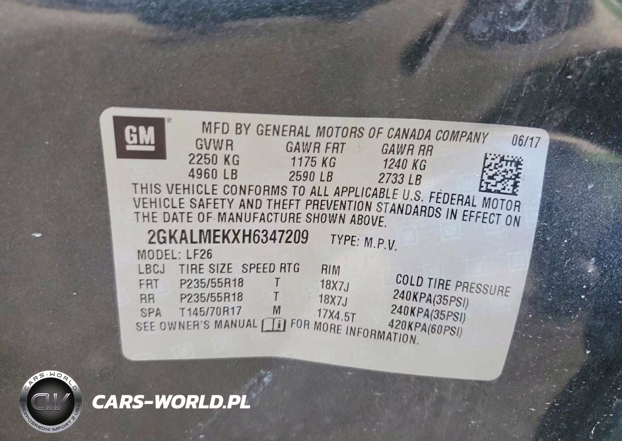 2017 GMC Terrain Sle VIN:2GKALMEKXH6347209 - 14