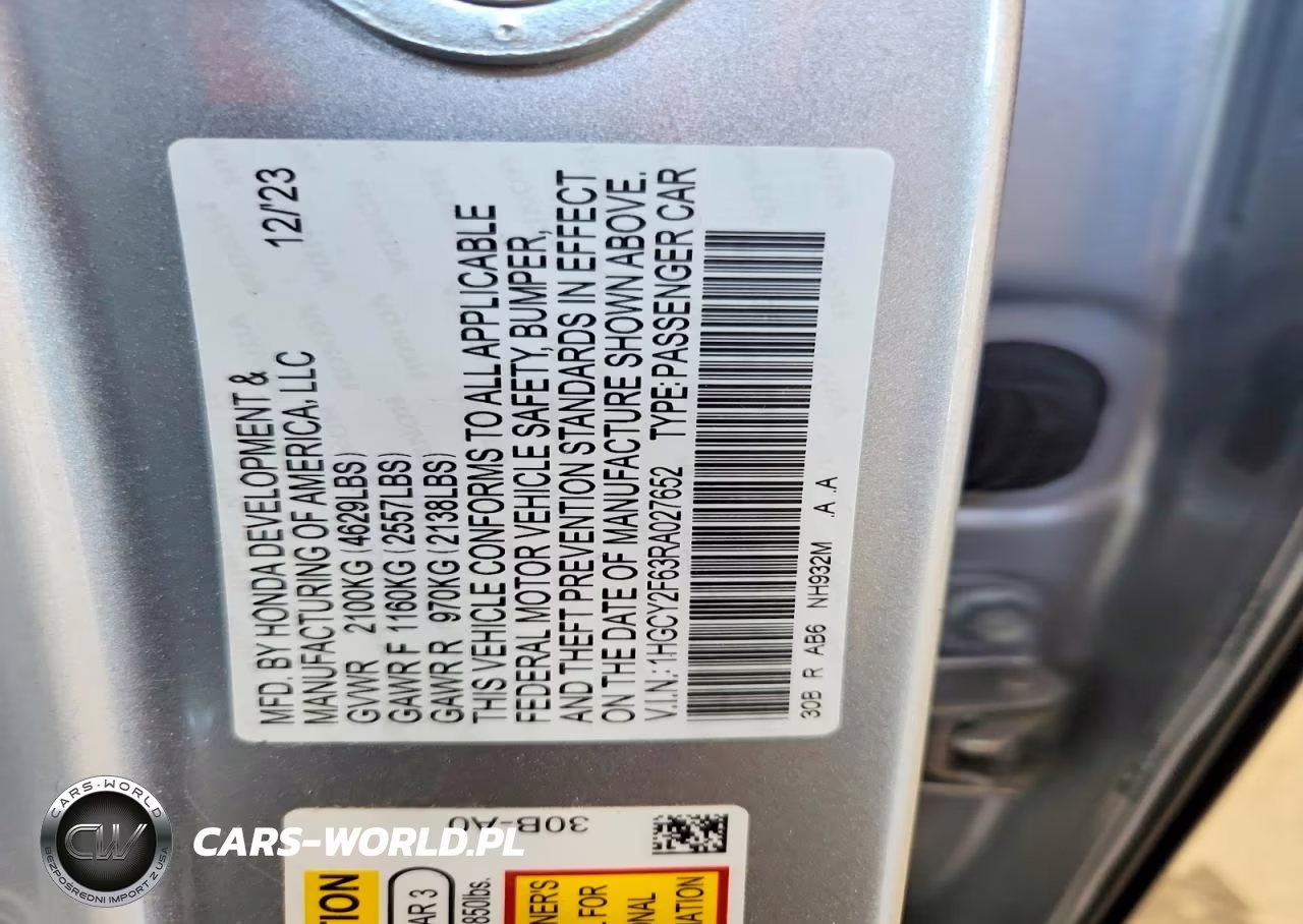 2024 Honda Accord Hybrid Exl VIN:1HGCY2F63RA027652 - 12