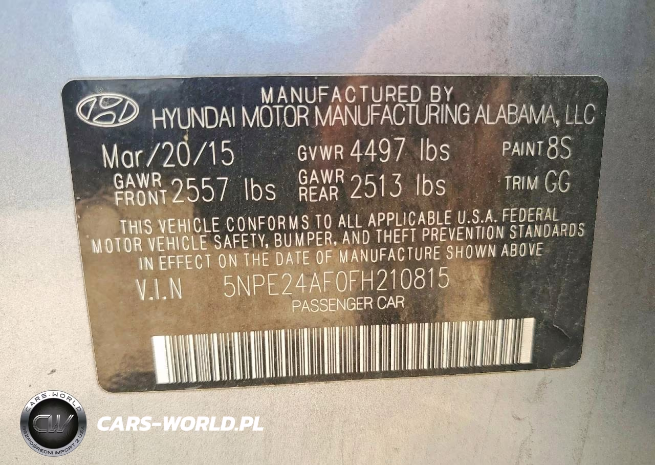 2015 Hyundai Sonata Se VIN:5NPE24AF0FH210815 - 12
