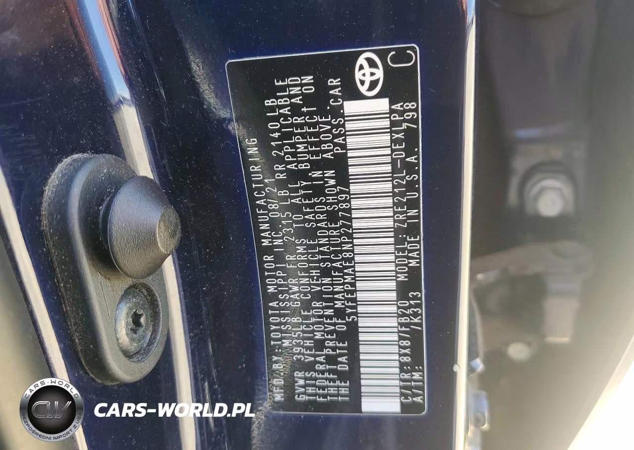 2022 Toyota Corolla Le VIN:5YFEPMAE8NP277897 - 12