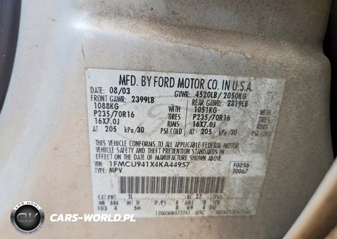 2004 Ford Escape Limited VIN:1FMCU941X4KA44957 - 13