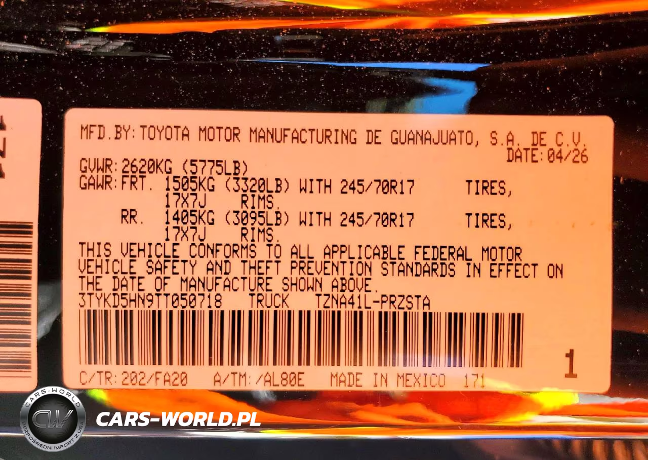 2026 Toyota Tacoma Sr VIN:3TYKD5HN9TT050718 - 12