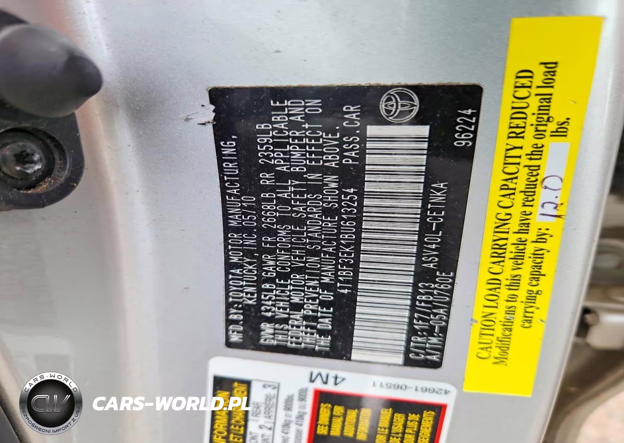 2011 Toyota Camry Le VIN:4T1BF3EK1BU613254 - 12