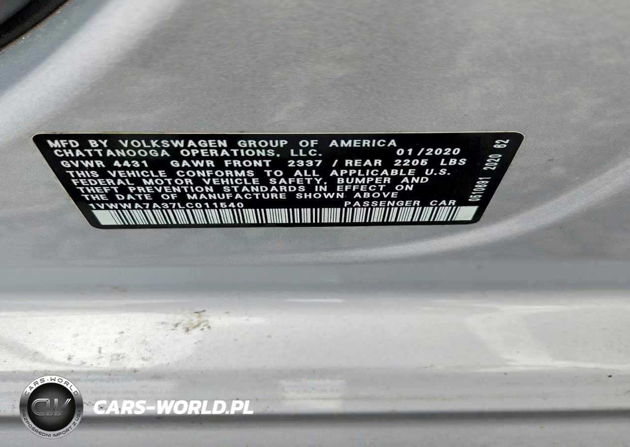 2020 Volkswagen Passat Se VIN:1VWWA7A37LC011540 - 12