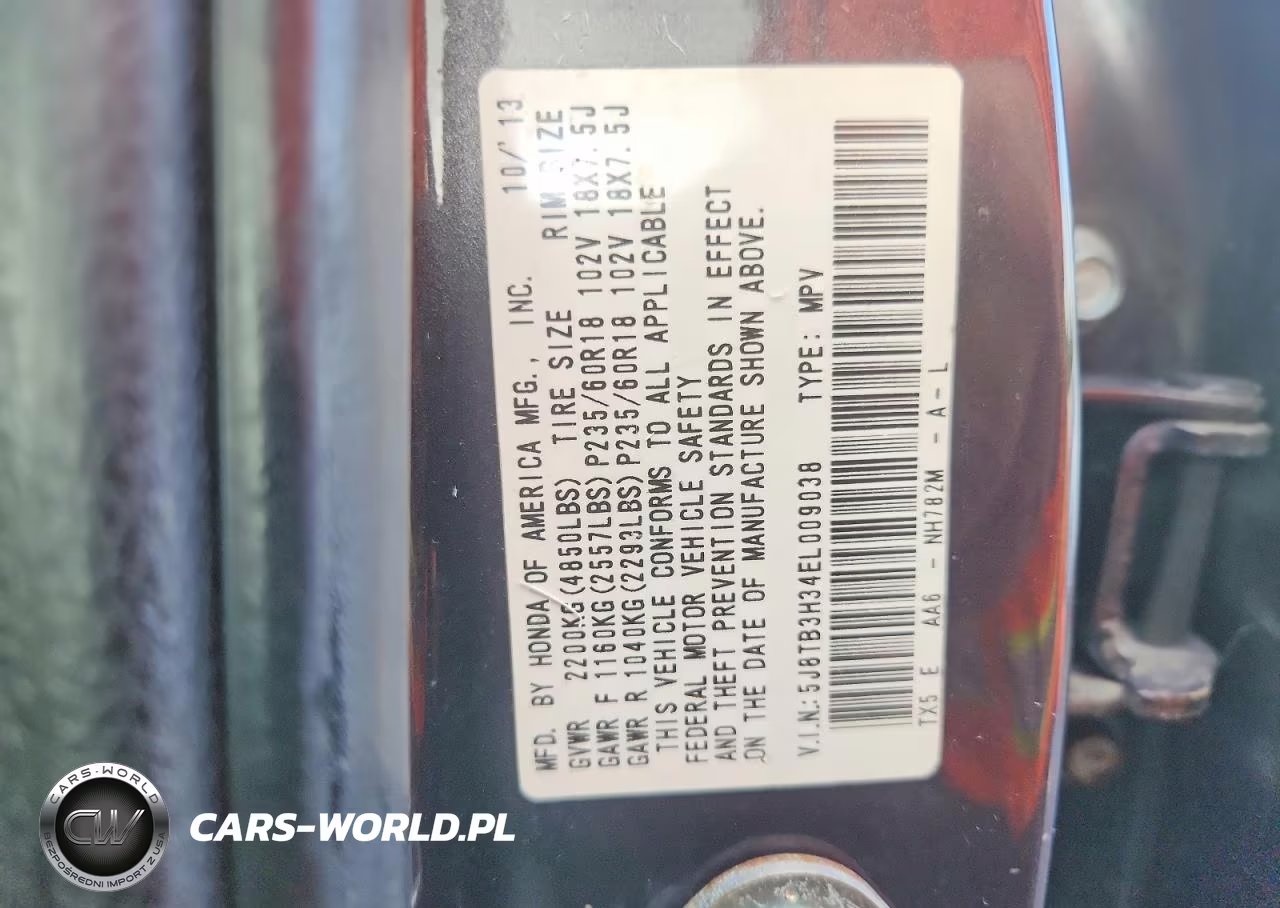 2014 Acura Rdx VIN:5J8TB3H34EL009038 - 13