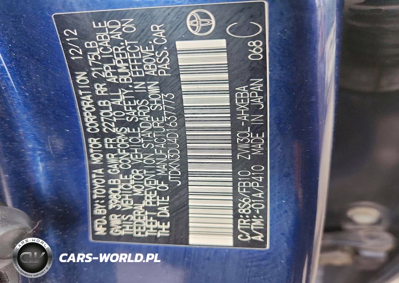 2013 Toyota Prius VIN:JTDKN3DU4D1637773 - 12