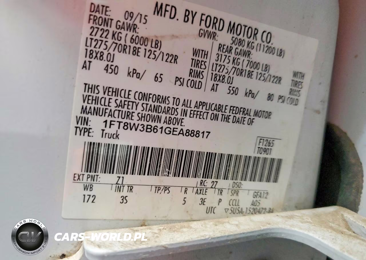FORD F-350 VIN:1FT8W3B61GEA88817 - 12